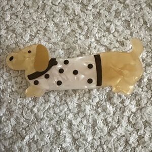 Polka Dot Doggy Marble Acrylic Hair Clip